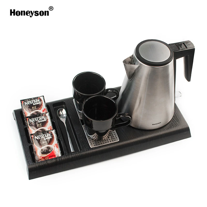 Honeyson hotel supplies hot luxury electric water kettle with tray