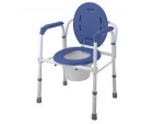 Hospital Steel Folding Toilet Chair With Backrest