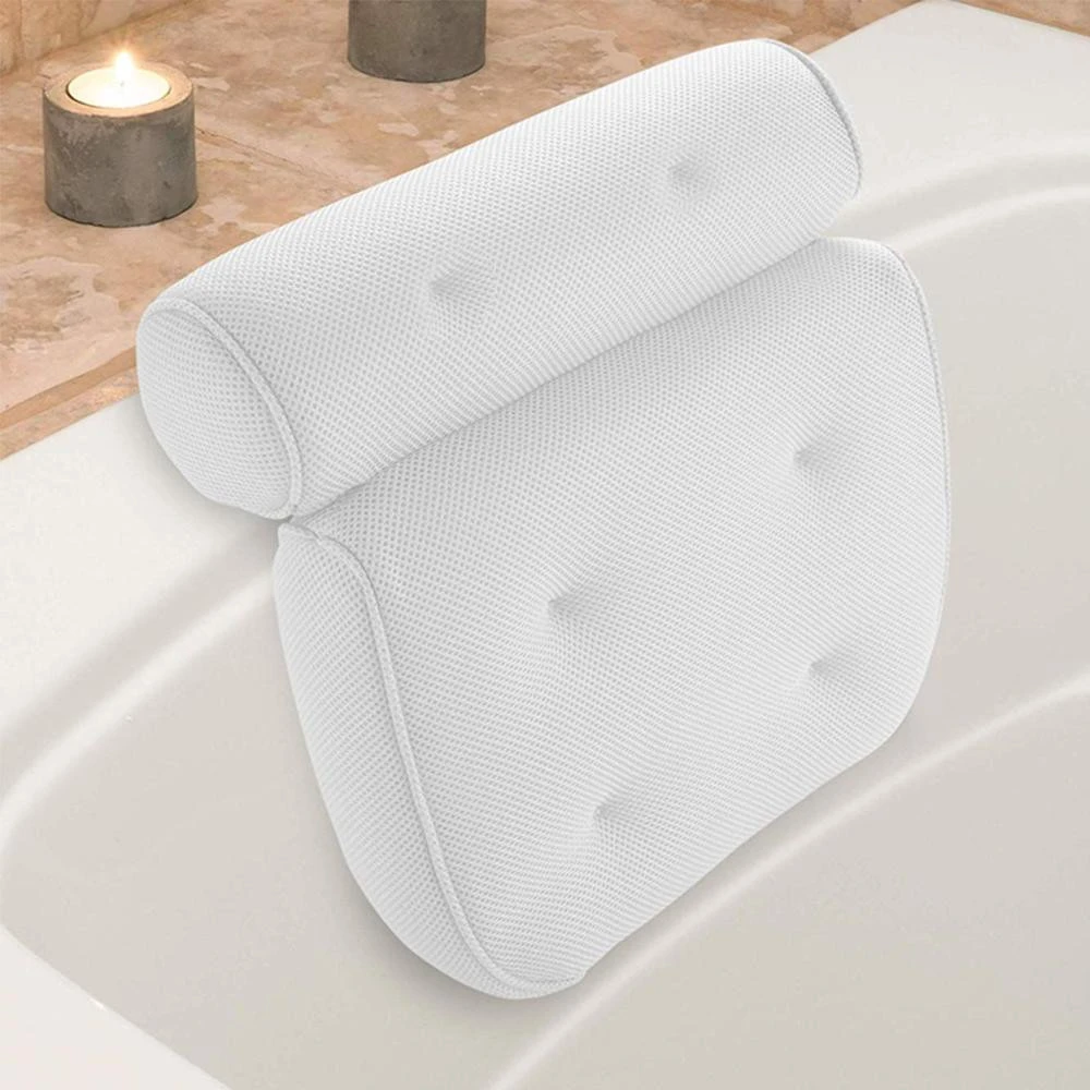Hot New Design Wholesale Non-Slip 3D Mesh SPA  Bath Pillow Luxury Bathtub Pillow