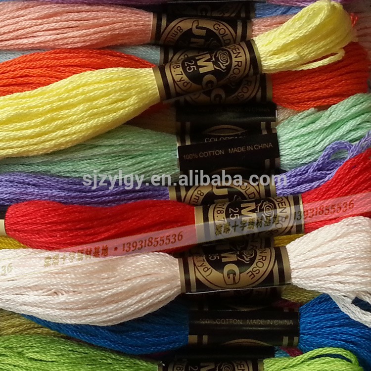 Hot Sale DIY Colorful Cotton Thread 100% cotton embroidery thread