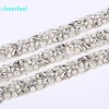 Hot Sale iron on rhinestone crystal beaded trimmings applique for sash belt and bridal garter rh-909