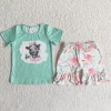 Hot Sale Kids Clothing Sets Little Girls Summer Clothing Heifer Flower Boutique Girls Outfit Fashion Baby Children Clothes Sets