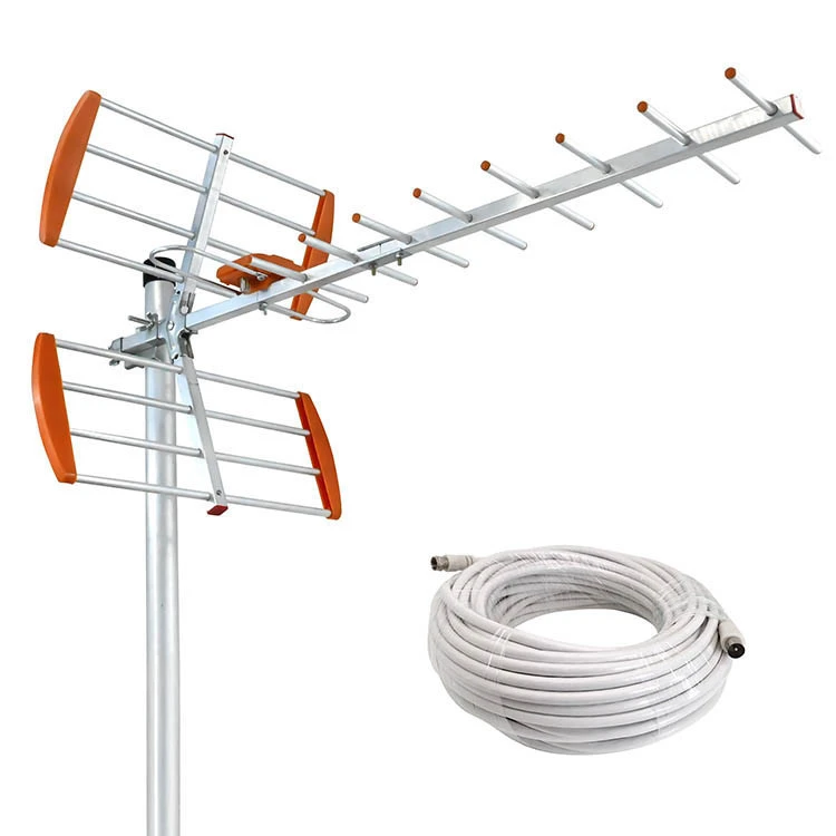 Hot Sale Long Range 120 Miles Outdoor Yagi HD antenna for TV Digital HDTV Antenna with RG6 cable 10/20M