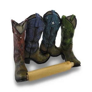 Hot Sale Personalized Handmade Polyresin Boots Toilet Paper Holder