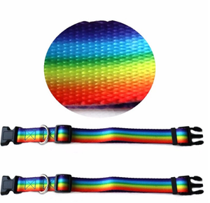 Hot Sale Rainbow Color Polyester Pet Harness Dog Collar Dog Leash And Lead Products From Pet Supply