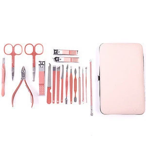 Hot sale stainless steel nail scissors set equipments customized logo nails art tools manicure box