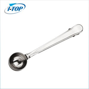 Hot sales Stainless Steel Coffee spoon with bag clip &amp; spoon clip &amp; tea measuring scoop
