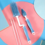 Hot Silicone 360 Degree Pacifier Cleaning Brush Set Portable for Home Travel Bottle