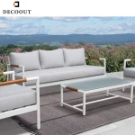 Hotel Furniture Brushed Aluminum Modern Metal Garden Corner Outdoor Furniture Sofa