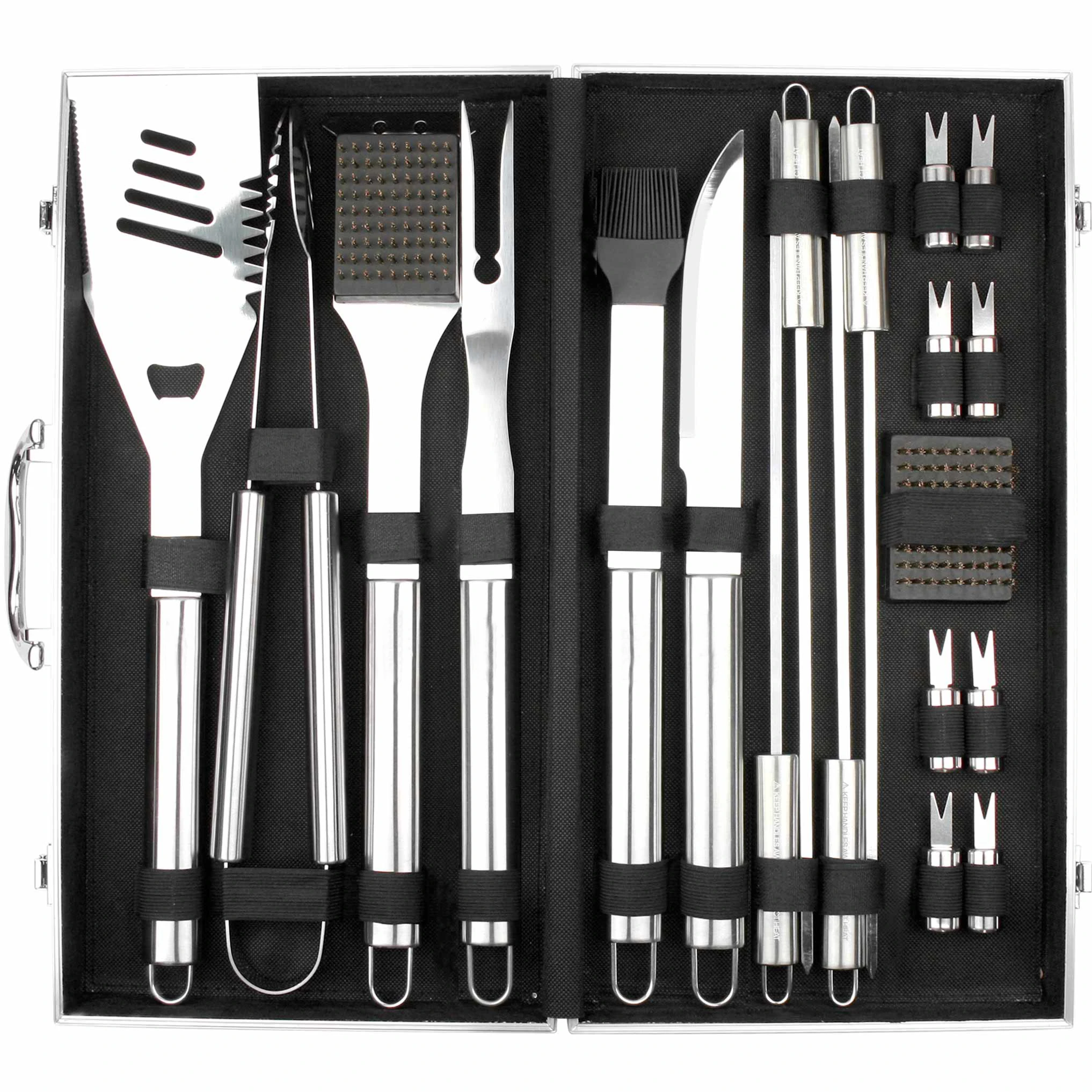 Hotsell 20Piece Stainless steel BBQ  GRILL TOOL SET In Aluminium Case