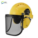 Industrial chainsaw safety helmet kit protective tools hard hat earmuff mesh face shield visor for chainsaw brush cutter