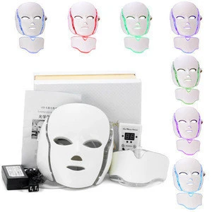 Infrared Massager Light 7 Colors phototherapy mask Face Lifting led pdt Machine with Neck