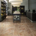 inkjet polished glazed Khaki brown marble tile floor ceramic tiles