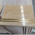 Inside marble stairs with gold anti-slipers