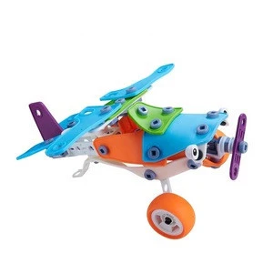 Intelligent Self Assemble Puzzle Aircraft Flexible Construction Toys Set Educational DIY Plastic Building Block Toy For Children