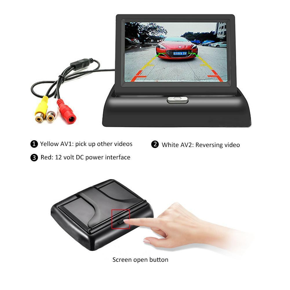 Buy Iposter 4.3" Car Reverse Screen Display Foldable Car Rear View Lcd