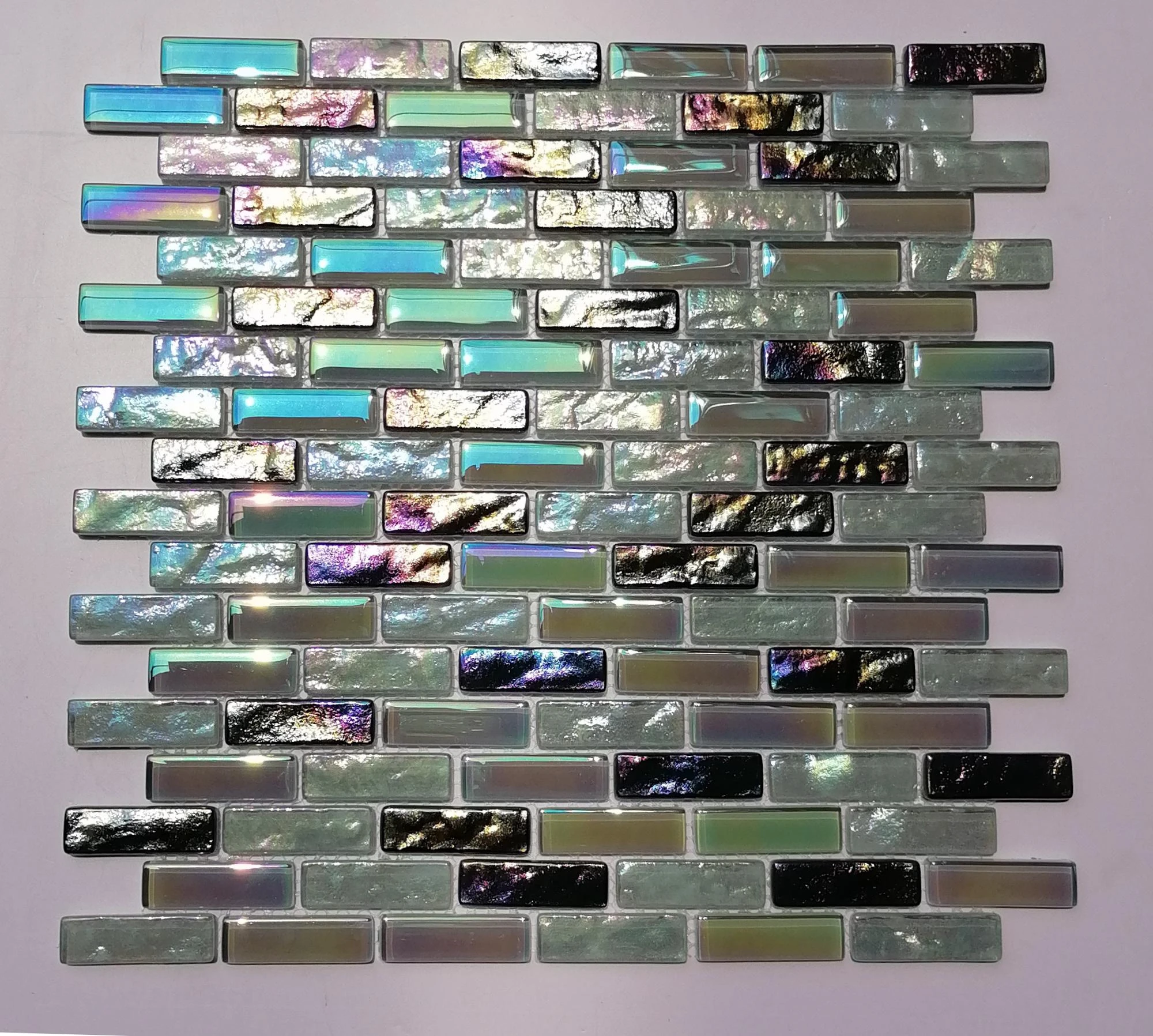 iridescent glass mosaic Electroplated mosaic