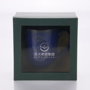 Japanese Quality Cup Flat Bottom with Gift BOX Vintage Crude Ceramic Coffee Mug