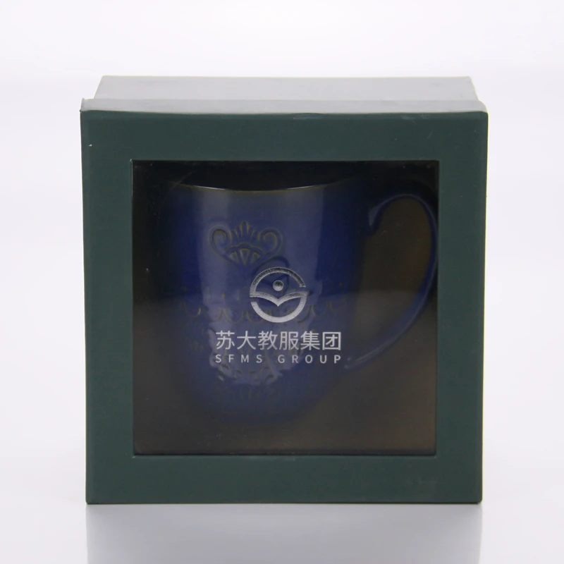 Japanese Quality Cup Flat Bottom with Gift BOX Vintage Crude Ceramic Coffee Mug