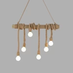 jiahua-Retro chandelier Loft bamboo tube hemp rope lamps restaurant living room cafe bar personality bamboo lighting