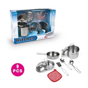 Kid Pretend Play Accessories Toys Kitchen Utensil Set Cooking Tools Stainless Steel Toddler Learning Toy