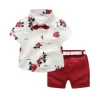 Kids Outfit Casual T-shirt and Denim Shorts Set for Summer Beach Vacation or Family Gathering Event