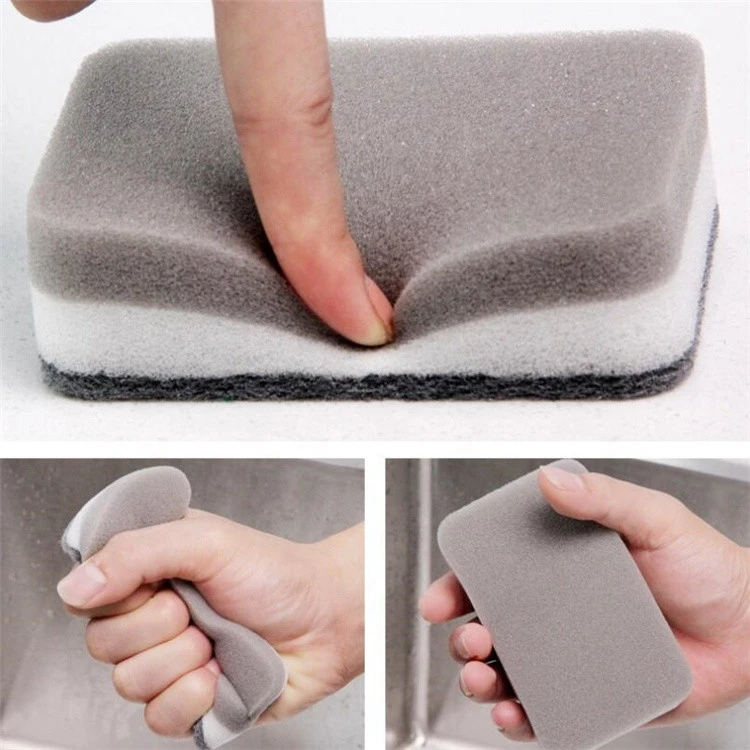 Kitchen Housework Scouring Pad Cleaning Dishes Washing Pot Double-sided Sponge Block