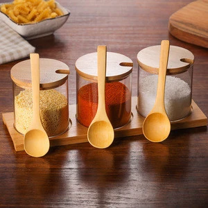 Kitchen spice tool spice bottles set include wooden spoon