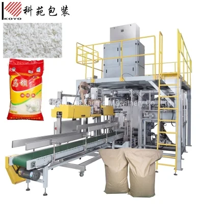 Kyzd-K Automatic 10-25-50kg Granules Bulk Bag Packaging Machine&amp;Pallet Robot for Filling Sealing Sewing Rice in PP Woven Bag