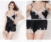 Lace Trimmed Silk Satin Sexy Camisole and Panty Set