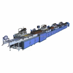 Large Automatic Colors Label ribbon screen printing machine for stain ribbon logo trademark