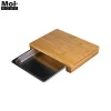 Large Bamboo Cutting Board Chopping Blocks With Trays Draws Sliding Stainless Steel Tray