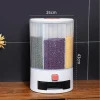 Large Capacity 10KG Rice Dispenser Household Insect Moisture Proof Sealed Cereal Container Rotating Gridded Rice Bucket