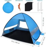 Large Pop up Beach Tent for 4 People, Sun Shelter Instant Portable, Sun Shelter Tents