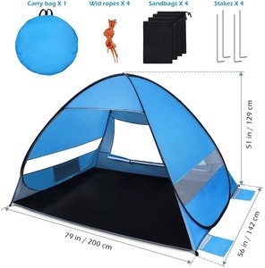 Large Pop up Beach Tent for 4 People, Sun Shelter Instant Portable, Sun Shelter Tents