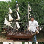 LE ROYAL LOUIS X LARGE WOODEN MODEL SHIP - HANDICRAFT OF VIETNAM