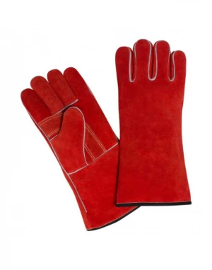 Leather Forge/Mig/Stick Welding Gloves Heat/Fire Resistant Mitts for Oven/Grill/Fireplace/Furnace/Stove/Pot Holder/Tig Welder/M