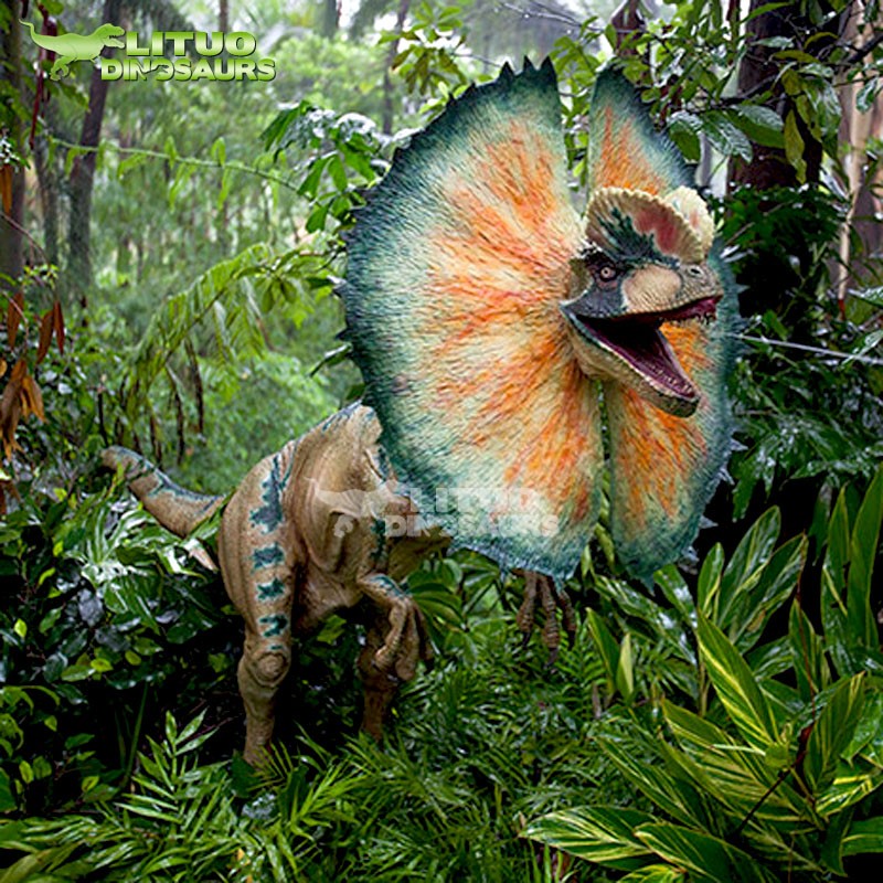 Life Size Dinosaur Animatronic Dilophosaurus Dino Park