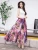 Import Long Pattern Flower Print Chiffon Beach Maxi Skirt from China