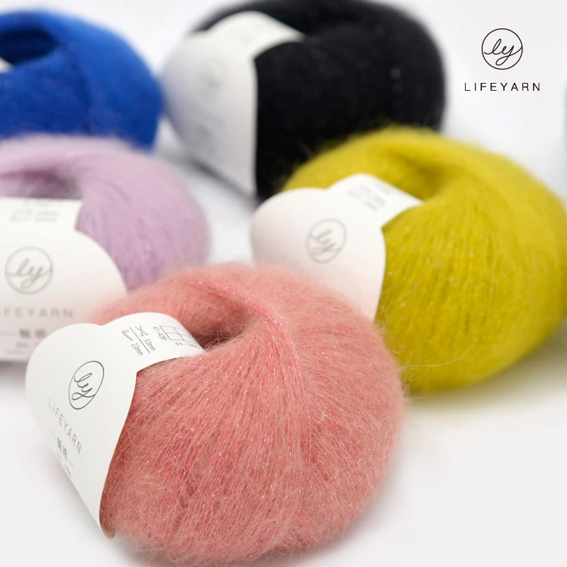 LOVEYARN CHARMING Popular Multi Color Soft Long Amorous Feelings Thin Mohair Wool Yarn Plush Fine Wool Crochet Hand Knitting