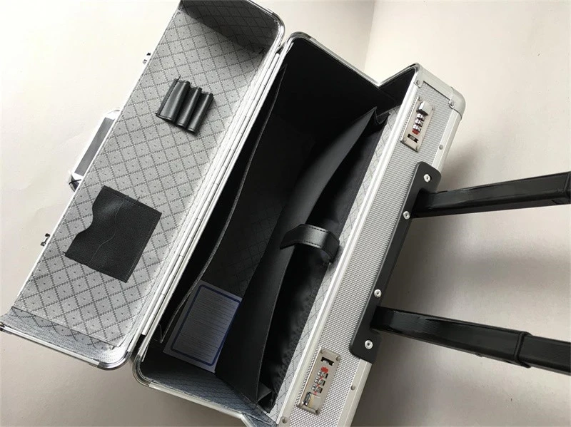Lucky Aluminum Case Pilot Case with Wheels Briefcase