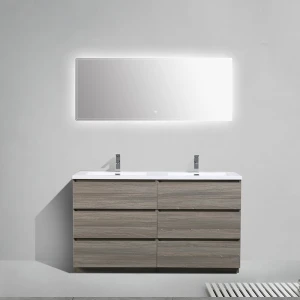 Luxury Double Sink Soft closing Hotel Bathroom Vanity 60 inch