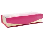 Luxury high end fashion custom design rigid pink cosmetics case set personal care packing paper box