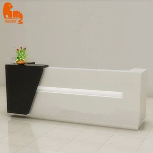 luxury led light used beauty nail salon mdf reception desk for retail store