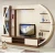 Import luxury led wall mounted wooden living room tv stand furniture from China