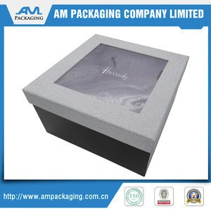 Luxury Set Up Gift Box With PVC Material Window Shawl Boxes