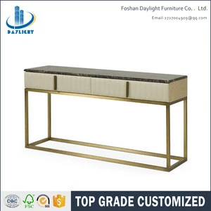 Luxury simple style fabric cover marble console table