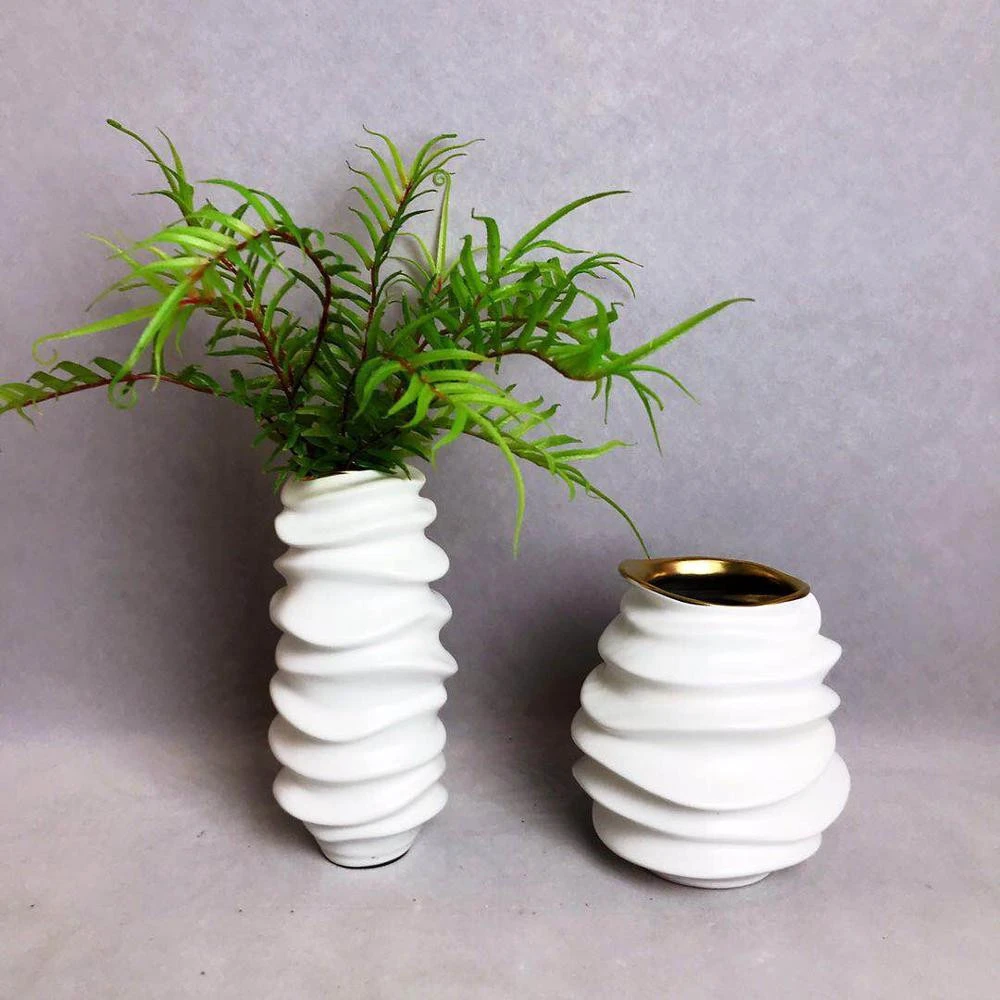 Luxury white art home decor accessories ceramic porcelain flower vase