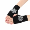 Luxury Winter Knitted Black Mittens Diamond Women Gloves SIBling Rhinestone Driving Gloves