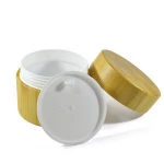 Luxury5g 10g 15g 20g 30g 50g 100g 150gempty natural bamboo cream jar for cosmetic with liner